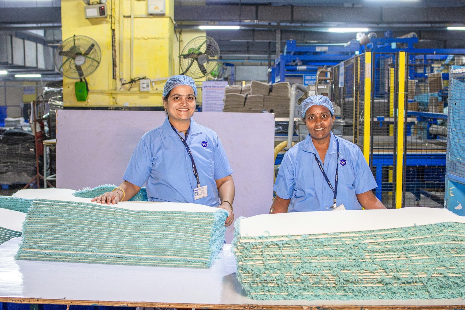 Factory team at a packing station